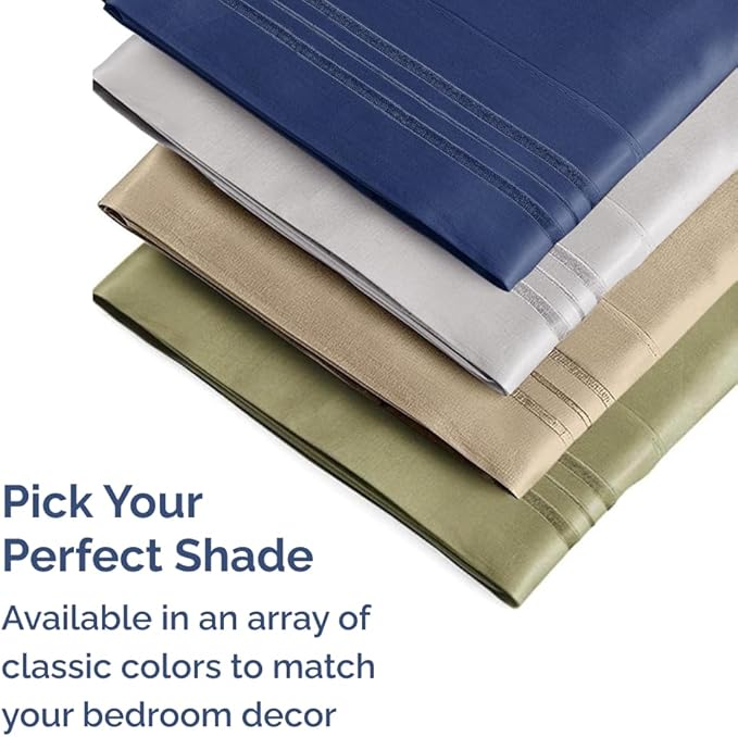 Queen Pillow Cases Set of 10 - Ultra Soft Hotel Quality Pillowcase Covers - Comfy, Cozy & Wrinkle Free - Shrink, Stain and Fade Resistant - Machine Washable Pillow Protectors - 10 Pcs Set - Navy Blue