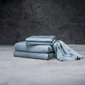 LUXOME Luxury Sheet Set | 100% Rayon (Viscose) from Bamboo | Split King - Surf | Deep Pockets | 5-Piece Set (2 Fitted, Flat, 2 Pillowcases)