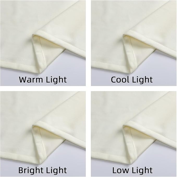 Joydeco White Velvet Curtains 63 inch Length 2 Panels, Luxury Blackout Rod Pocket Thermal Insulated Window Curtains, Super Soft Room Darkening Drapes for Living Dining Room Bedroom,W52 x L63 inches