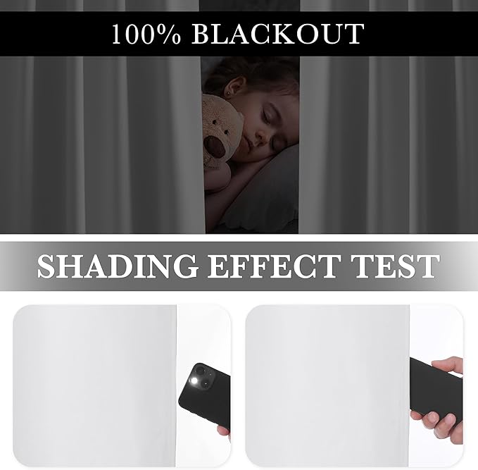 RYB HOME 100% Blackout White Velvet Curtains for Bedroom, Back Tab and Rod Pocket Thermal Insulated Room Darkening Curtains 84 inches Long for Living Room Nursery, White, 52W x 84L, 2 Panels