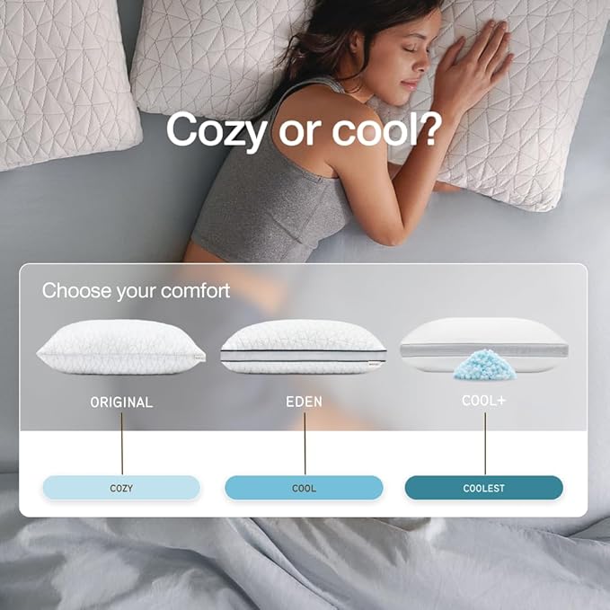 Coop Home Goods Original Cut-Out Adjustable Pillow, Queen Size Bed Pillows for Neck & Head Support, 18 x 28 “ Memory Foam Pillows - Medium Firm for Side Sleeper, CertiPUR-US/GREENGUARD Gold