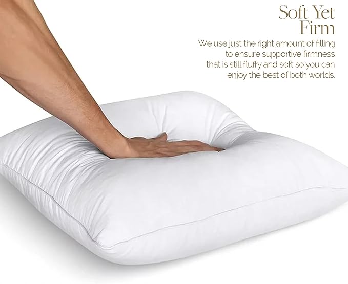 Looms & Linens 16x20 inch Lumbar Support Pillow Inserts for Rectangle Pillows - Pillows Made in USA Only - Hypoallergenic Rectangle Throw Pillows for Couch, White