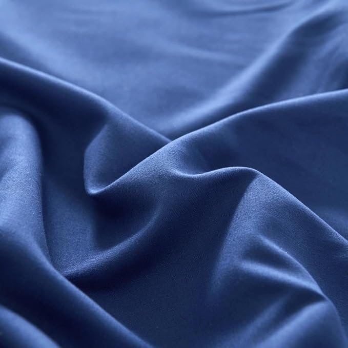 Bed Skirt Queen Size Ruffled Bed Skirt with Split Corners, Queen Bed Skirts 16 Inch Drop with Platform, 16'' Queen, Navy Blue