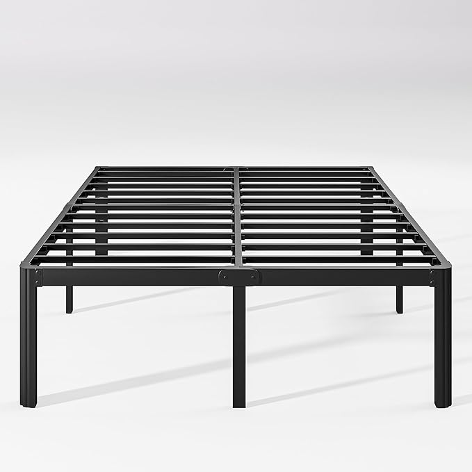 Hunlostten 16" High Queen Bed Frame No Box Spring Needed, Heavy Duty Metal Platform Bed Frame Queen Size with Round Corners, Easy Assembly, Noise Free, Black
