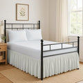 Ruffled Bed Skirt Split Corners with Platform, Tailored Fit Hotel Quality Wrinkle Free Ultra-Soft Microfiber Dust Ruffle, Upto 16 Inch Drop, Twin XL, Ivory