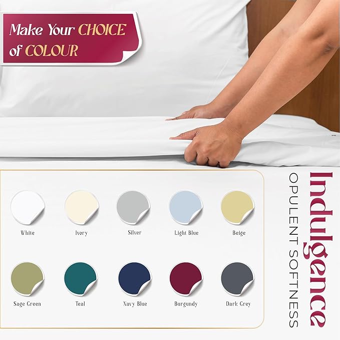 Mayfair Linen 100% Egyptian Cotton Queen Sheet Set - Luxury 1200 High Thread Count Egyptian Cotton Sheets Queen Size (4 PC, Dark Grey), Silky Soft, Cooling, 17" Deep Pocket Sateen Weave Hotel Bedding