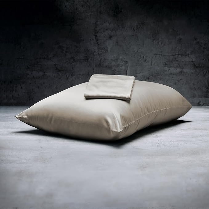 LUXOME 100% Rayon (Viscose) from Bamboo Pillowcase Set (King) | 400 Thread Count | Moisture-Wicking | Envelope Closure | Dune