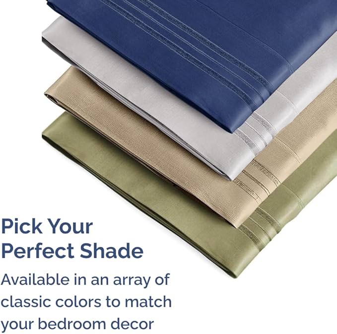 King Pillow Cases Set of 2 - Ultra Soft Hotel Quality Pillowcase Covers - Comfy, Cozy & Wrinkle Free - Shrinkage and Fade Resistant - Machine Washable Pillow Protectors - 2 Piece Set - Beige Stripes 2
