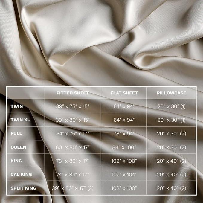 LUXOME Luxury Sheet Set | 100% Rayon (Viscose) from Bamboo | Queen Size - Dune | Deep Pockets | 4-Piece Set (Fitted, Flat, 2 Pillowcases)