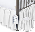 BLISSFORD White Bed Skirt - Twin XL 14 inch Drop - with Split Corners - Cotton Blend Ruffle Bed Skirt, Dust Ruffle for Extra Long Twin Size Bed, Dorm White Bedskirt, Machine Washable