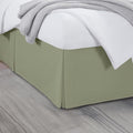 Queen Bed Skirt, Luxury 15 Inch Drop Sage Pleated Bed Skirt, Double Brushed Microfiber, Box Pleat Design, Wrinkle & Fade Resistant, Easy Fit Tailored Bedskirt for Queen Size Beds