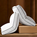 Flat Thin Goose Feather Down Pillow King Size Set of 2, Soft Down Surrounded Hotel Collection Bed Pillows for Sleeping with 3 Inch Gusset, 2 Pack, Plush for Stomach, Back Sleepers 20x36 in.