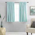 DONREN 48 Inch Curtains for Boy's Room - Room Darkening Thermal Insulated Window Drapes with Rod Pocket for Short Windows (2 Panels,52 x 48 Inch,Aqua)