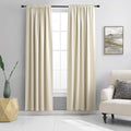DONREN Beige Room Darkening Curtains for Bedroom - 52 x 90 Inch Length Thermal Insulated Rod Pocket Curtains,1 Pair