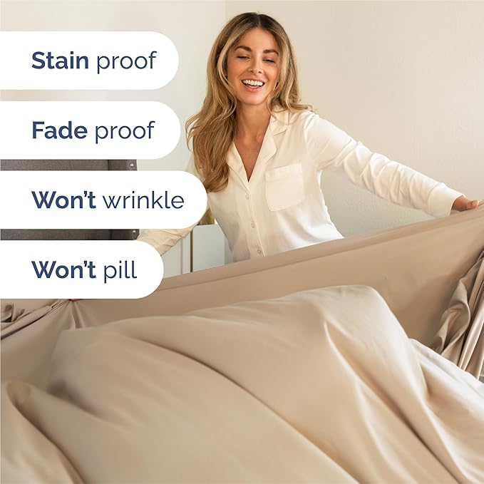 King 6 Piece Sheet Set - Cooling, Comfy & Breathable - Hotel Luxury Bedding, Includes Fitted Sheet for Women, Men, Kids and Teens - 1 Flat, 1 Fitted Sheet, 4 Pillowcases with Deep Pockets - Cream