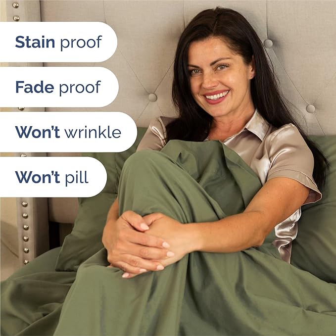 Queen 6 Piece Sheet Set - Cooling, Comfy & Breathable - Hotel Luxury Bedding, Includes Fitted Sheet for Women, Men, Kids & Teens - 1 Flat, 1 Fitted Sheet, 4 Pillowcases with Deep Pockets - Sage Green