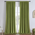 Joydeco Moss Green 100% Blackout Curtains 72 Inch 2 Panels, Luxury Thermal Green Velvet Curtains for Bedroom Living Room, Soundproof Blackout Window Drapes, Rod Pocket & Back Tab (52W x 72L)