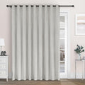 Macochico Extra Wide 100% Blackout Chenille Curtains 100" Wx96 L Thermal Drapes for Sliding Door Living Room Bedroom Auditorium Hotel White Curtains Grommet Top with Tieback Classic 1 Panel