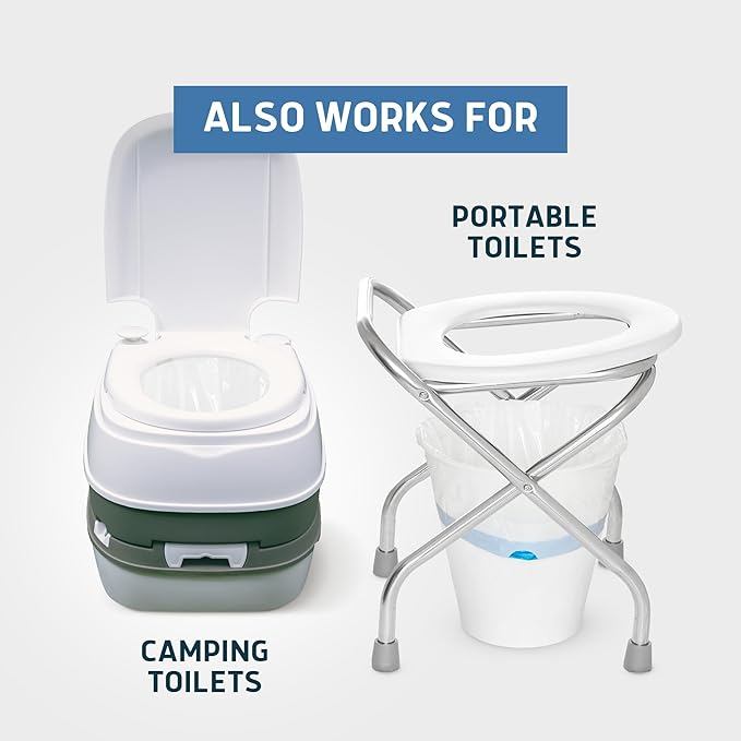 Lunderg Commode Liners - Value Pack 250 Count Universal Fit - Medical Grade Bedside Commode Liners Disposable for Adult Commode Chair, Portable Toilet Bags or Camping Toilet Bags
