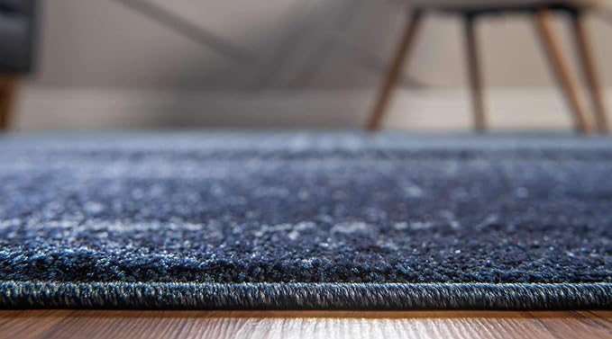 Unique Loom Del Mar Collection Area Rug - Jennifer (6' 1" x 9' Rectangle, Blue/ Navy Blue)