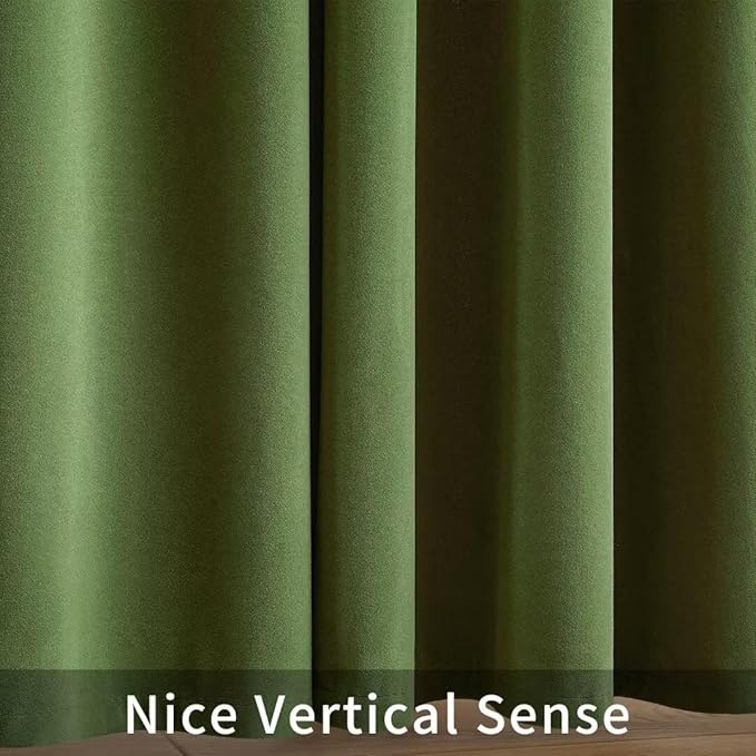Joydeco Green Velvet Curtains 96 inch 2 Panel, Room Darkening Super Soft Velvet Drapes for Bedroom Living Room Thermal Insulated Window Drapes, Luxury Blackout Rod Pocket Curtains,W52 x L96 inch
