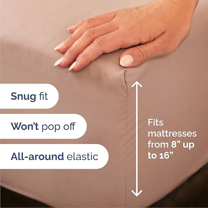 Cal King 6 Piece Sheet Set - Cooling, Comfy & Breathable - Hotel Luxury Bedding, Includes Fitted Sheet for Women, Men, Kids & Teens - 1 Flat, 1 Fitted Sheet, 4 Pillowcases with Deep Pockets - Mauve