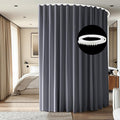Room Divider Ceiling Mounted Curtains Track Sets Extra Wide Blackout Curtain Flexible Tracks for Bedroom Privacy Partition Separator, 1 Panel Grey Drape and White Rail, W12.5 x H10ft