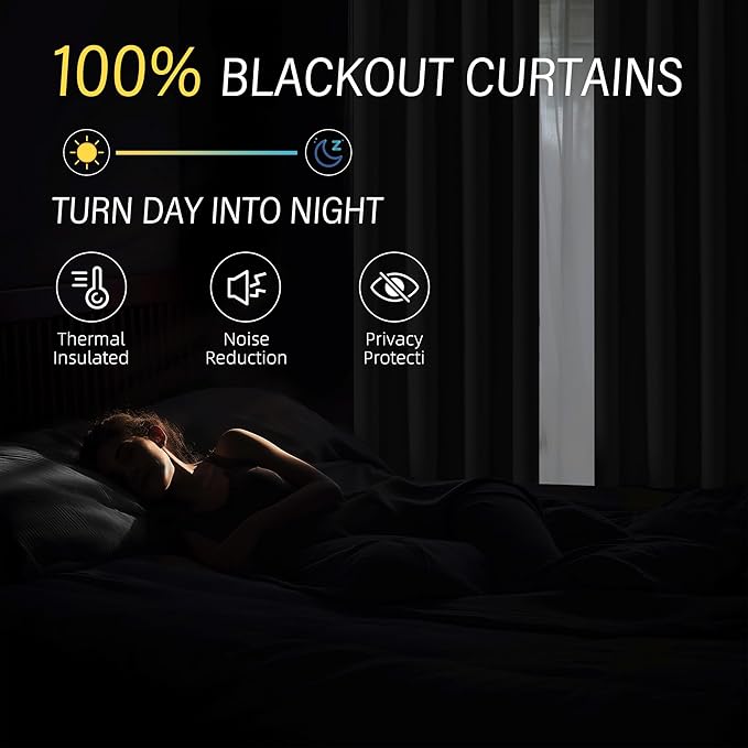 ChrisDowa 100% Blackout Mustard Yellow Solid Curtains 84 Inches Long 2 Panels for Bedroom Living Room,Farmhouse Room Darkening Thermal Insulated Soundproof Grommet Top Window Treatment Drapes,52x84