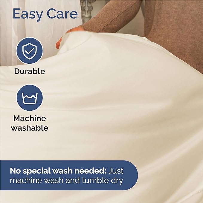 Split King 7 Piece Sheet Set - Cooling & Breathable - Hotel Luxury Bedding, Includes Fitted Sheets for Women, Men, Kids & Teens - 1 Flat, 2 Fitted Sheets, 4 Pillowcases with Deep Pockets - Off White