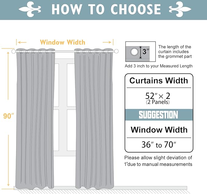 ChrisDowa White 100% Blackout Curtains 90 inch Long for Bedroom with Black Liner, 2 Thick Layers Total Blackout Thermal Insulated Grommet Long Window Curtains 2 Panels Set (Pure White, 52 x 90 Inch)