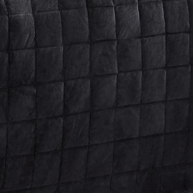 Touch of Class Camden Luxury Bedding | Neutral Onyx Black Color | Grande Fitted Bedspread | Faux Suede Box Quilted Design | Designed 3 Piece Set Includes Full Bedspread and 2 Standard Shams