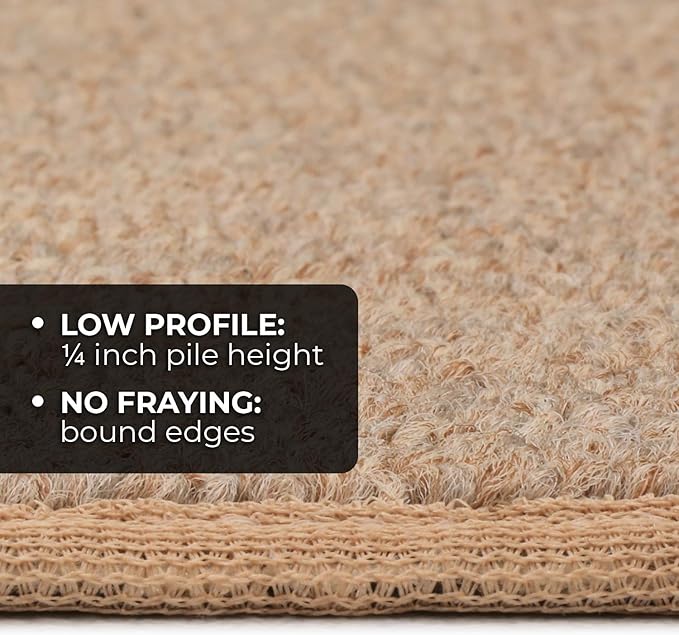 House, Home and More Skid-Resistant Carpet Indoor Area Rug Floor Mat - Pebble Beige - 5 Ft X 8 Ft - Non Slip Rubber Backing, Stain Resistant, Dog Friendly, Living Room Bedroom Kitchen Entryway