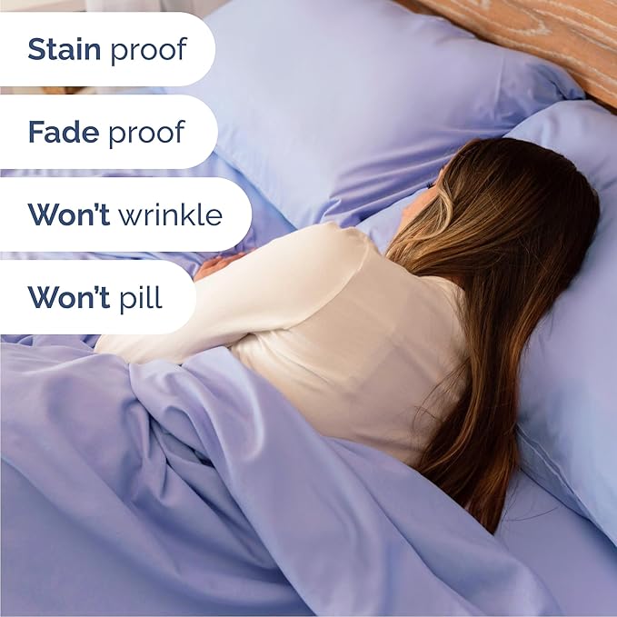 Twin XL 4 Piece Sheet Set - Cooling, Comfy & Breathable - Hotel Luxury Bedding, Includes Fitted Sheet for Women, Men, Kids & Teens - 1 Flat, 1 Fitted Sheet, 2 Pillowcases with Deep Pockets - Lavender