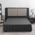 TSUTOMI Bed Skirt Full Size Ruffled Bed Skirt with Split Corners, 18 Inch Drop Dust Ruffle Bed Skirts with Platform, Gathered Style, 100% Microfiber, Black