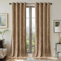 SMILETIME Amber Beige Crushed Velvet Curtains 52x96 inch Luxurious Thermal Insulated Soundproof Drapes for Living Room Bedroom Office Soft and Durable Light-Filtering Window Treatments, 2 Panels