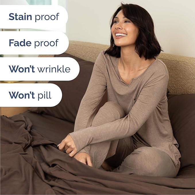 Cal King 6 Piece Sheet Set - Cooling, Comfy & Breathable - Hotel Luxury Bedding, Includes Fitted Sheet for Women, Men, Kids & Teens - 1 Flat, 1 Fitted Sheet, 4 Pillowcases with Deep Pockets - Brown