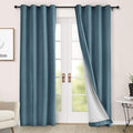 Macochico 100% Blackout Curtains Luxury Chenille Curtains for Living Room Thermal Blackout Curtains for Bedroom Hotel Banquet Classic Decor Teal Blue Curtains with Tieback 72" Wx96 L Grommet 1 Panel