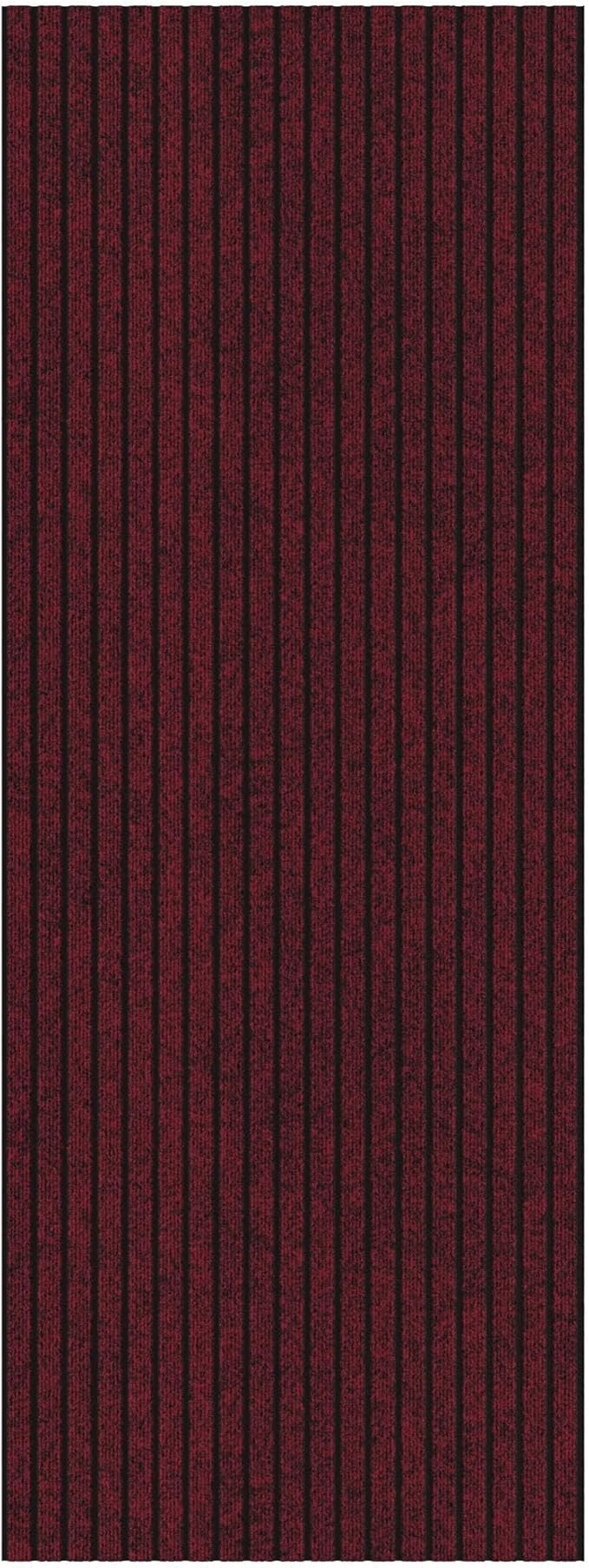 Ottomanson Mud Mat 2' x 2'7" Entryway Rug - Non-Slip Scraper Doormat for Muddy Paws, Dirt Trapping Indoor/Outdoor Mat for High-Traffic Areas, Kitchen, Garage, Patio, Red