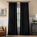 Pinch Pleated 100% Blackout Curtains for Bedroom, Black Velvet Curtains for Living Room, Black Out Curtain 84 inch Long Room Darkening, Blackout Pinch Pleat Drapes with Hooks 2 Panels