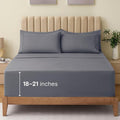 LuxClub 4 PC Extra Deep Pocket King Sheet Set, Wrinkle Free Cooling Bed Sheets Hotel Bedding for Women, Men, Includes 1 Fitted Sheet, 1 Flat Sheet and 2 Pillowcases- Light Grey
