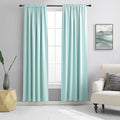 DONREN 2 Panels Blackout Curtain Panels for Bedroom - Room Darkening Thermal Insulated Drapes with Rod Pocket(Aqua,42 by 84 Inch)