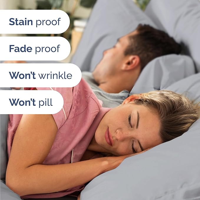 Twin 4 Piece Sheet Set - Cooling, Comfy & Breathable - Hotel Luxury Bedding, Includes Fitted Sheet for Women, Men, Kids & Teens - 1 Flat, 1 Fitted Sheet, 2 Pillowcases with Deep Pockets - Steel Blue