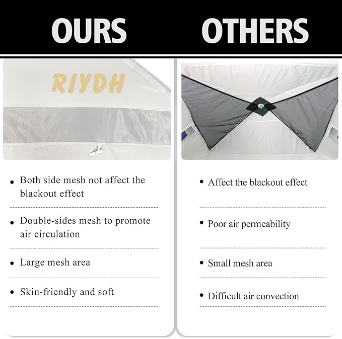 Bed Tent Bed Canopy Breathable 100% for Adult and Kids- Original Design Light Reduction 93% Sleeping Dream Tents Indoor Portable Big Space with String Light 3 Doors Twin Full Queen King Size