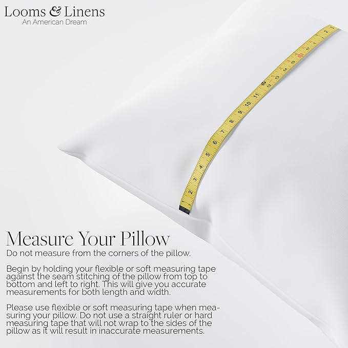 Looms & Linens 14x36 Lumbar Throw Pillow Insert for Pillow Sham Inserts - Down Alternative Boudoir Pillow Inserts - Made in USA Rectangle Pillow Insert