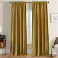 Joydeco Customized Curtains, Super Soft Velvet Curtains for Bedroom and Living Room, Heavy Duty Luxury Thermal Insulated Golden Brown Velvet Curtains Rod Pocket 1 Panel, Custom Size