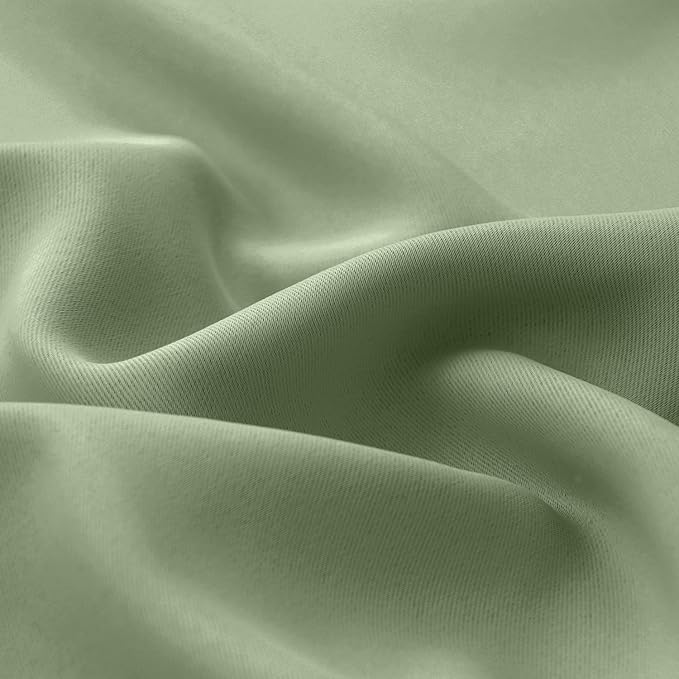 BGment Thermal Insulated 100% Blackout Curtains for Bedroom with Black Liner, Double Layer Full Room Darkening Noise Reducing Grommet Curtain (42 x 84 Inch, Grass Green, 2 Panels)