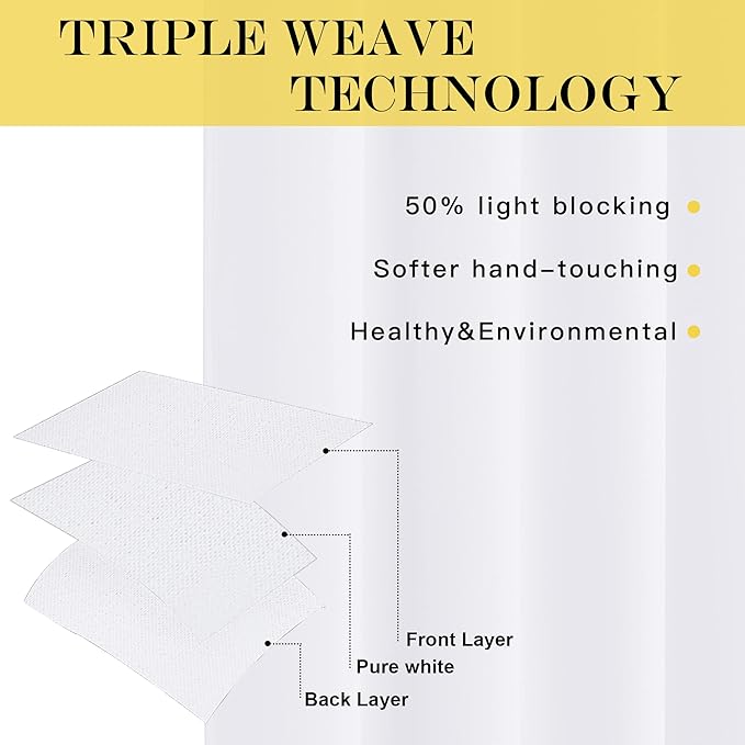 NICETOWN White Room Darkening Bedroom Curtain 84 inches Length - (50% Blackout) Grommet Window Treatment Sound Dampening Thermal Drape for Living Room (W52 x L84, 1 Panel)