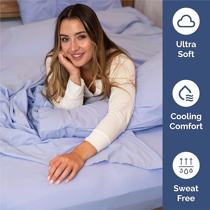 Twin 4 Piece Sheet Set - Cooling, Comfy & Breathable - Hotel Luxury Bedding, Includes Fitted Sheet for Women, Men, Kids and Teens - 1 Flat, 1 Fitted Sheet, 2 Pillowcases with Deep Pockets - Lavender