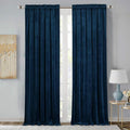 StangH Navy Blue Curtains 102 inches for Bedroom, Elegant Blackout Velvet Drapes Noise Reducing Sliding Door Covering for Dining Room Theater, W52 x L102, 2 Panels