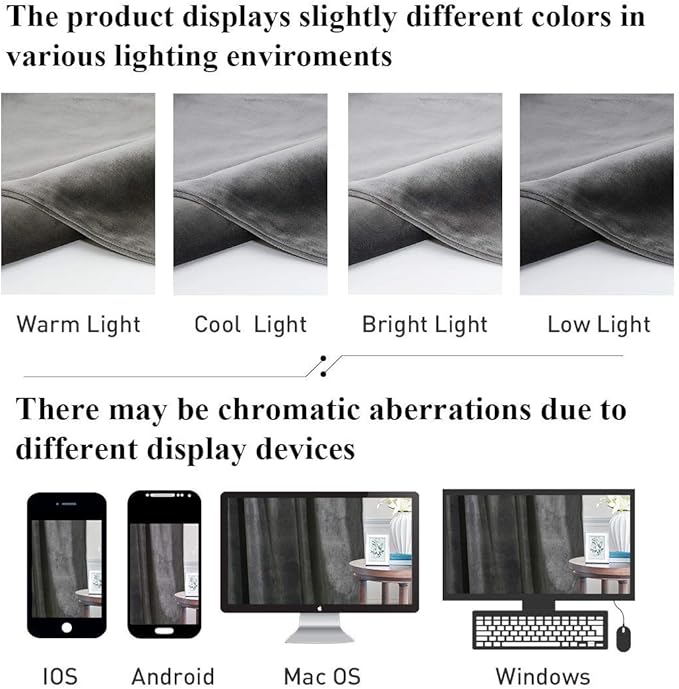 StangH Gray Velvet Curtains 96 inches - Bedroom Luxury Velvet Curtain Panels Blackout Draperies Heat Insulated Sliding Door Panel Drapes, 52 by 96 inches Long, 2 Panels